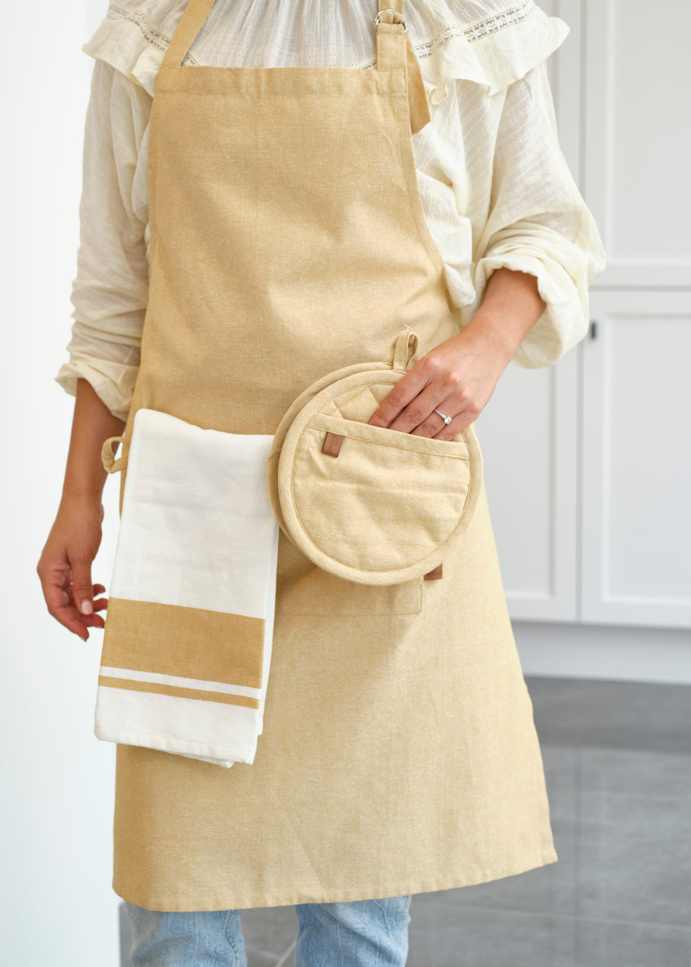 Cosy & Trendy Geschirrtücher Stoff Amber Gold 50 x 70 cm - 3-teilig