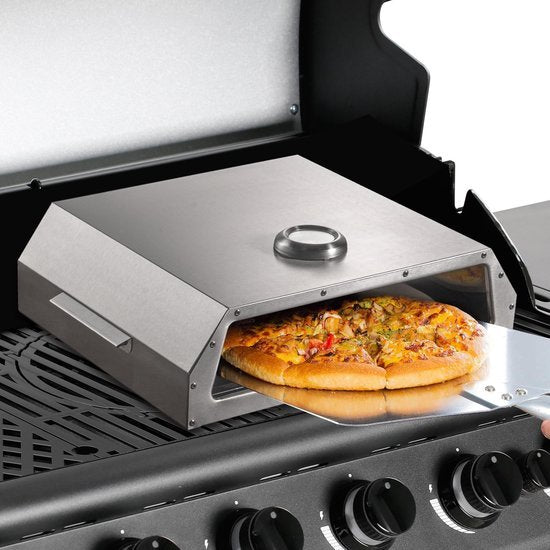 Bighorn Pizzaofen mit Pizzastein zum Grillen – Grillofen – tragbar – Edelstahl