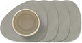LIND DNA Untersetzer Nupo - Leder - Hellgrau - 13 x 11 cm - 4 Stück