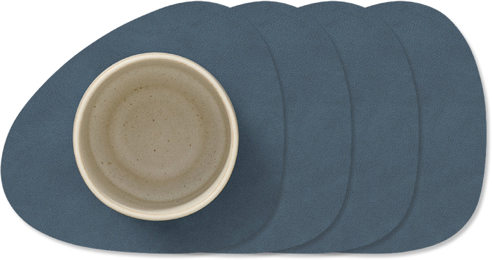 LIND DNA Untersetzer Nupo - Leder - Dunkelblau - 13 x 11 cm - 4 Stück