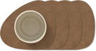 LIND DNA Untersetzer Nupo - Leder - Braun - 13 x 11 cm - 4 Stück