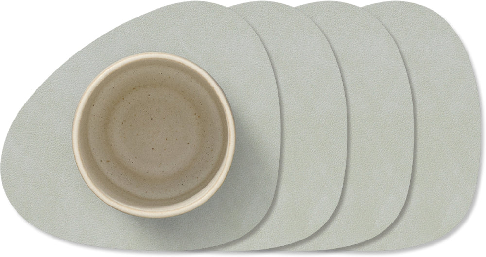 LIND DNA Untersetzer Nupo - Leder - Metallic - 13 x 11 cm - 4 Stück