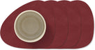 LIND DNA Untersetzer Nupo - Leder - Rot - 13 x 11 cm - 4 Stück