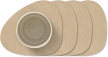 LIND DNA Untersetzer Nupo - Leder - Sand - 13 x 11 cm - 4 Stück