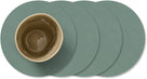 LIND DNA Untersetzer Nupo - Leder - Pastellgrün - ø 10 cm - 4 Stück