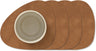 LIND DNA Untersetzer Nupo - Leder - Natur - 13 x 11 cm - 4 Stück