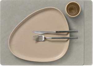 LIND DNA Tischsets Nupo - Leder - Hellgrau 45 x 35 cm - 2 Stück