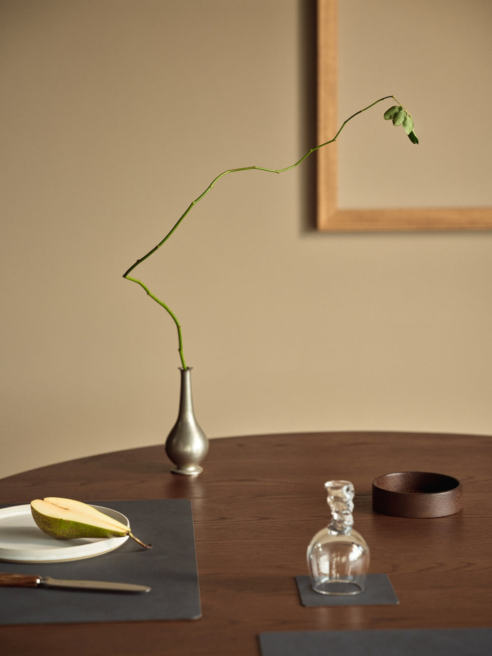 LIND DNA Tischsets Nupo - Leder - Anthrazit - 45 x 35 cm - 2 Stück