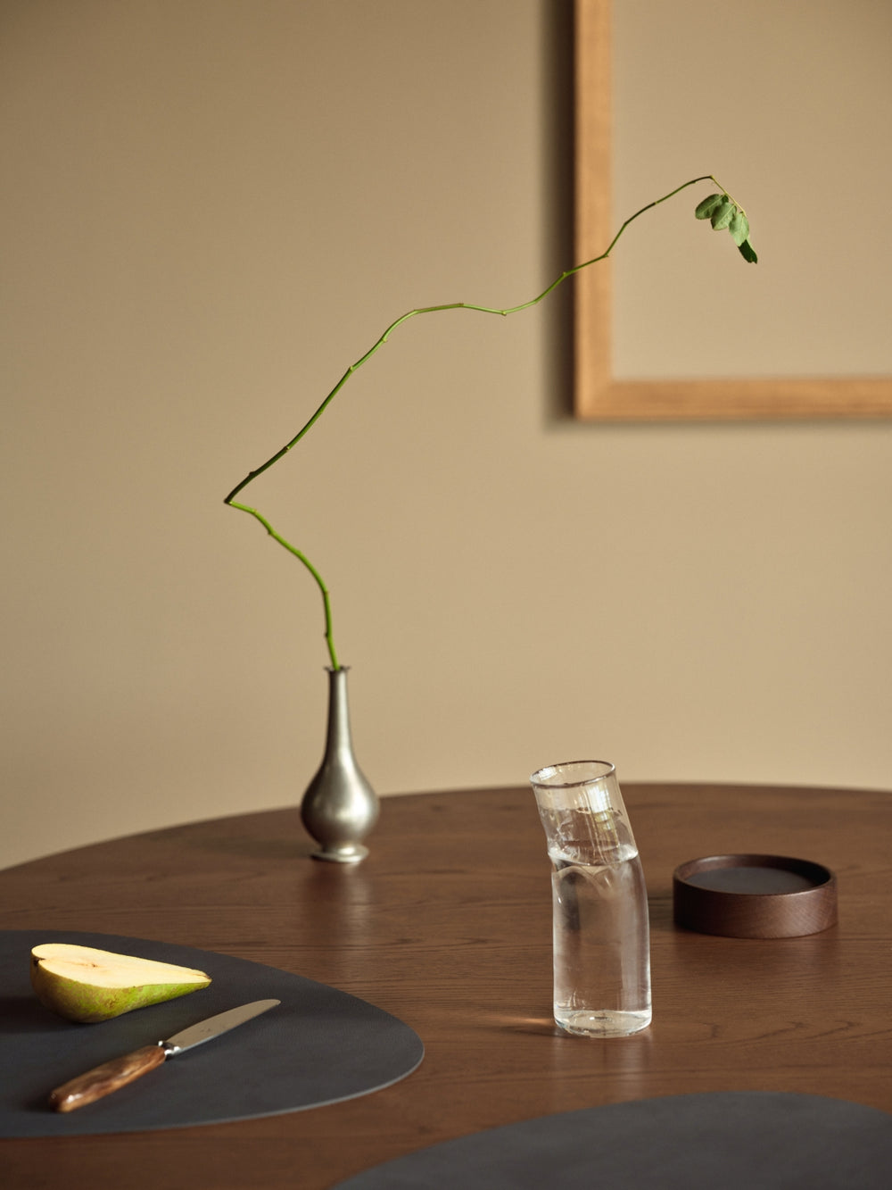 LIND DNA Tischsets Nupo - Leder - Anthrazit - Curved - 44 x 37 cm - 2 Stück