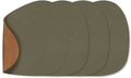 LIND DNA Untersetzer Nupo - Leder - Army Green / Natur - doppelseitig - 13 x 11 cm - 4 Stück