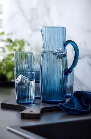 Bitz Wasserglas Kusintha Blau 280 ml - 4 Stücke