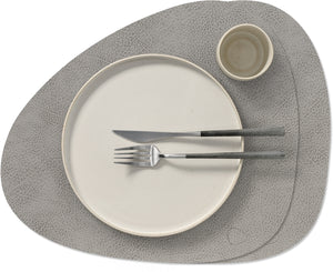 LIND DNA Tischsets Hippo - Leder - Anthrazitgrau - Curved - 44 x 37 cm - 2 Stück