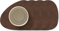 LIND DNA Untersetzer Nupo - Leder - Dunkelbraun - 13 x 11 cm - 4 Stück