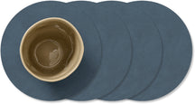 LIND DNA Untersetzer Nupo - Leder - Dunkelblau - ø 10 cm - 4 Stück