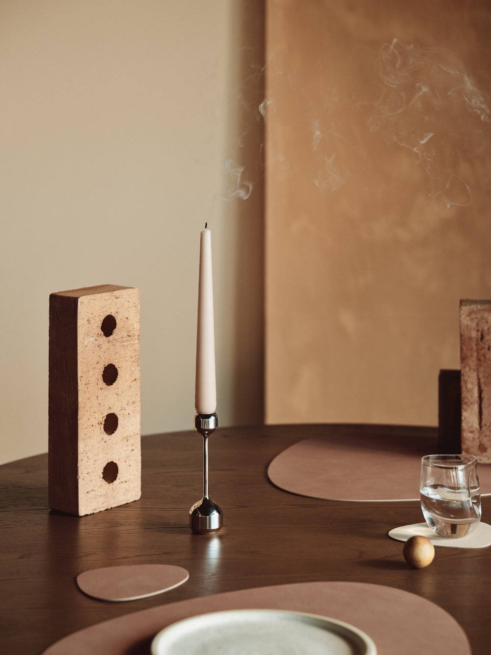 LIND DNA Untersetzer Nupo - Leder - Altrosa - 13 x 11 cm - 4 Stück