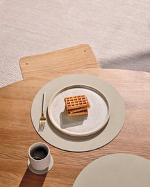 LIND DNA Untersetzer Nupo - Leder - Leinen - ø 10 cm - 4 Stück