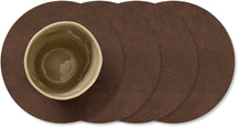 LIND DNA Untersetzer Nupo - Leder - Dunkelbraun - ø 10 cm - 4 Stück