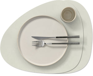LIND DNA Tischsets Nupo - Leder - Leinen - Curved - 44 x 37 cm - 2 Stück