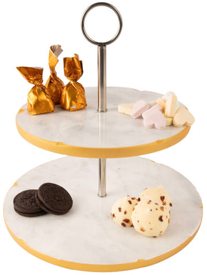 Jay Hill Etagere Marmor Gold 2-stufig