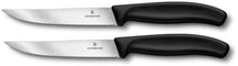 Victorinox Steakmesser Swiss Classic - Schwarz - Wellenschliff - 2 Stück