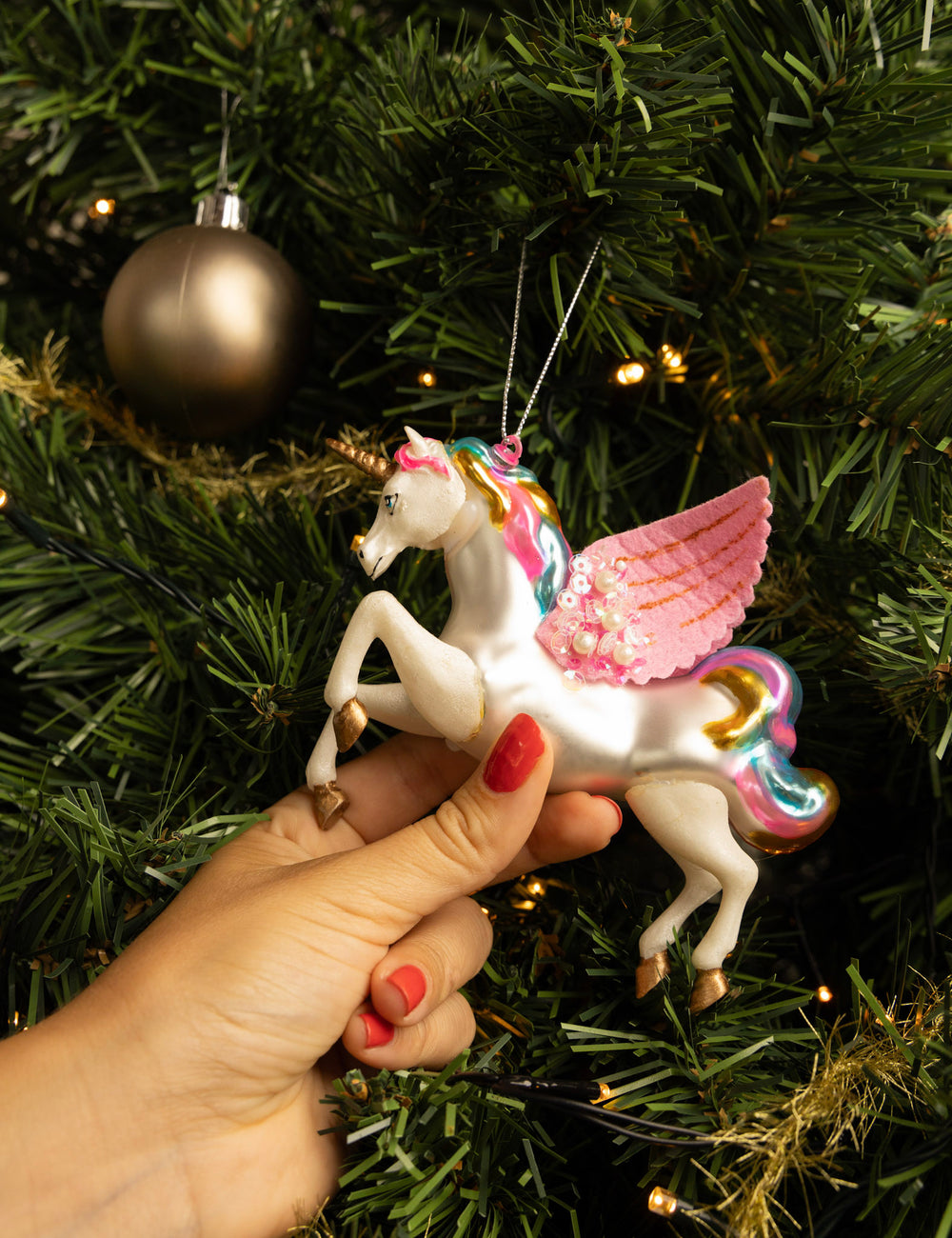 Nordic Light Weihnachtskugel Einhorn 17 cm