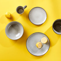 ONA Tiefe Teller / Pastateller Freckles Grau ø 19,5 cm - 4 Stück