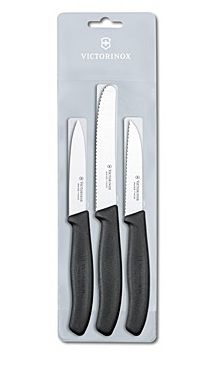 Victorinox Schälmesserset Schwarz - 3-teilig