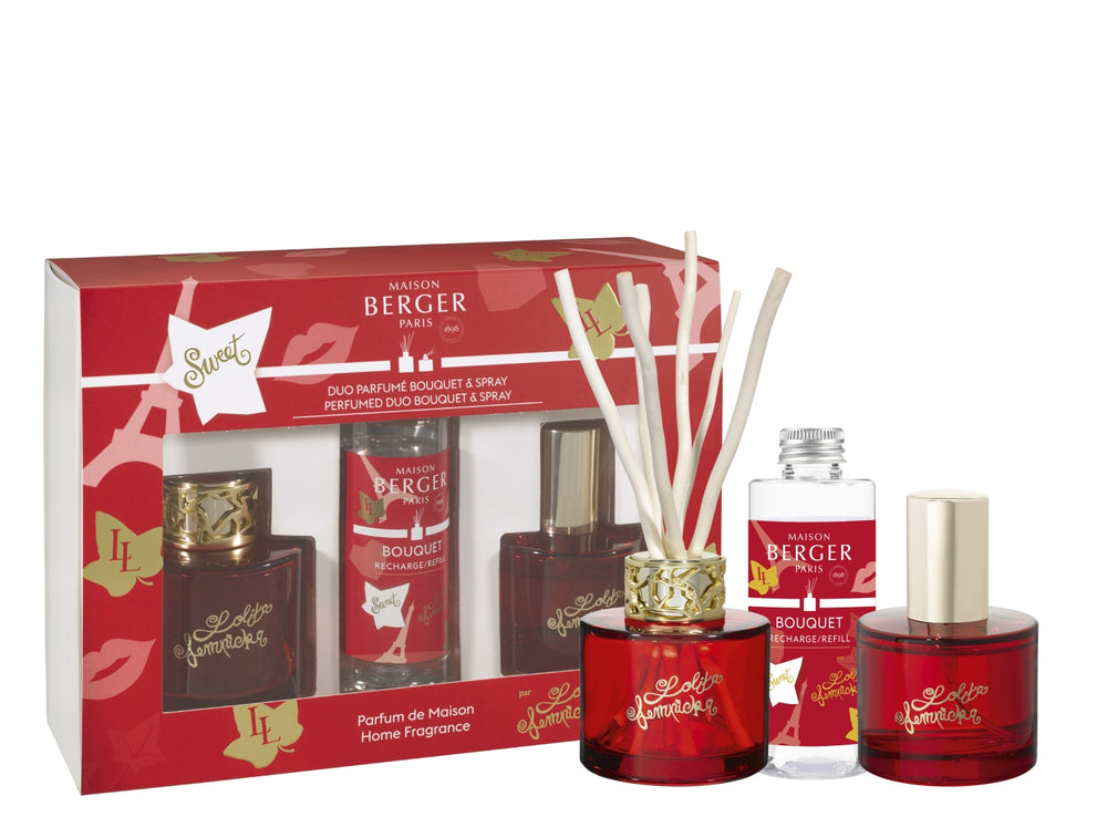 Maison Berger Geschenkset Duo Lolita Lempicka Sweet - Duftstäbchen 80 ml &amp; Raumspray 50 ml - Rot