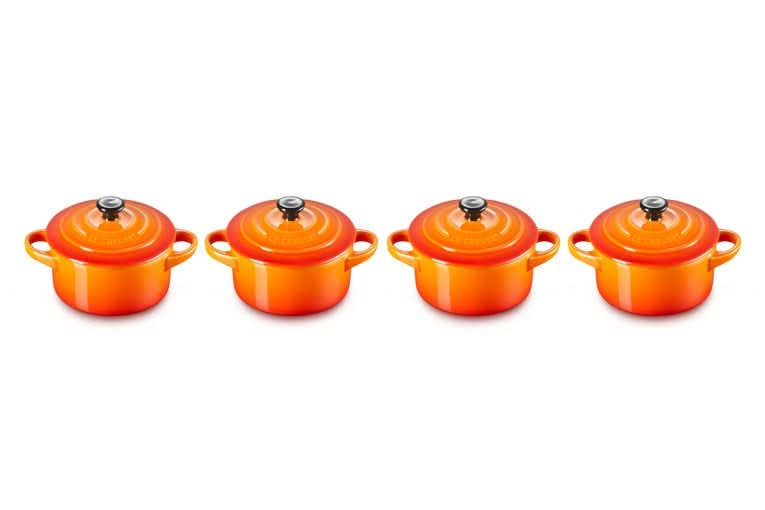 Le Creuset Servierpfanne / Mini-Bratpfanne - 4 Stück - Signature - Orangerot - ø 10 cm / 250 ml