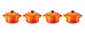 Le Creuset Servierpfanne / Mini-Bratpfanne - 4 Stück - Signature - Orangerot - ø 10 cm / 250 ml