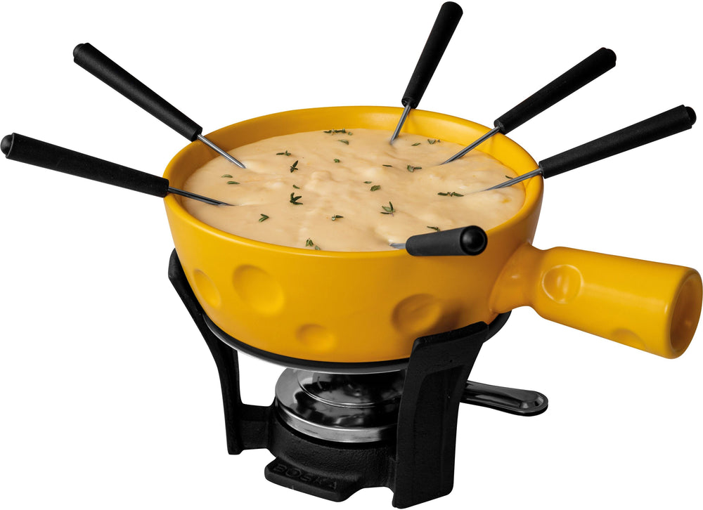 Boska Fondueset Käsig - 6 Personen - gelb/schwarz - 1.3 Liter