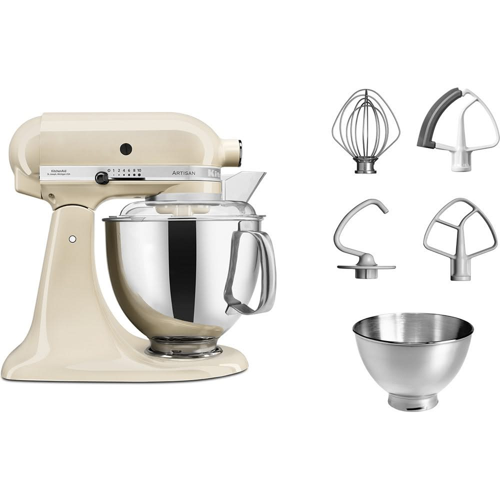 KitchenAid Küchenmaschine Artisan - kippbarer Kopf - Mandelweiß - 4.8 Liter - 5KSM175PSEAC