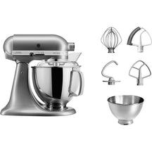 KitchenAid Küchenmaschine Artisan - kippbarer Kopf - Kontur Silber - 4.8 Liter - 5KSM175PSECU