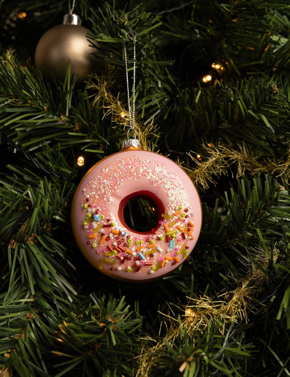 Nordic Light Weihnachtskugel Donut Rosa 10 cm