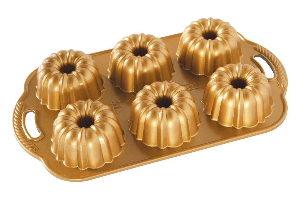 Nordic Ware Gugelhupf Backform Jubiläums-Bundtlette Gold - 6 Gugelhupfe