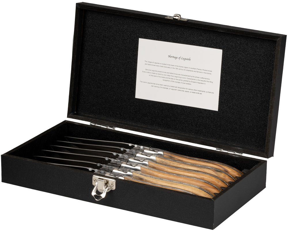 Jay Hill Steakbesteck Laguiole – Olivenholz – 12-teiliges Set