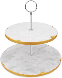 Jay Hill Etagere Marmor Gold 2-stufig