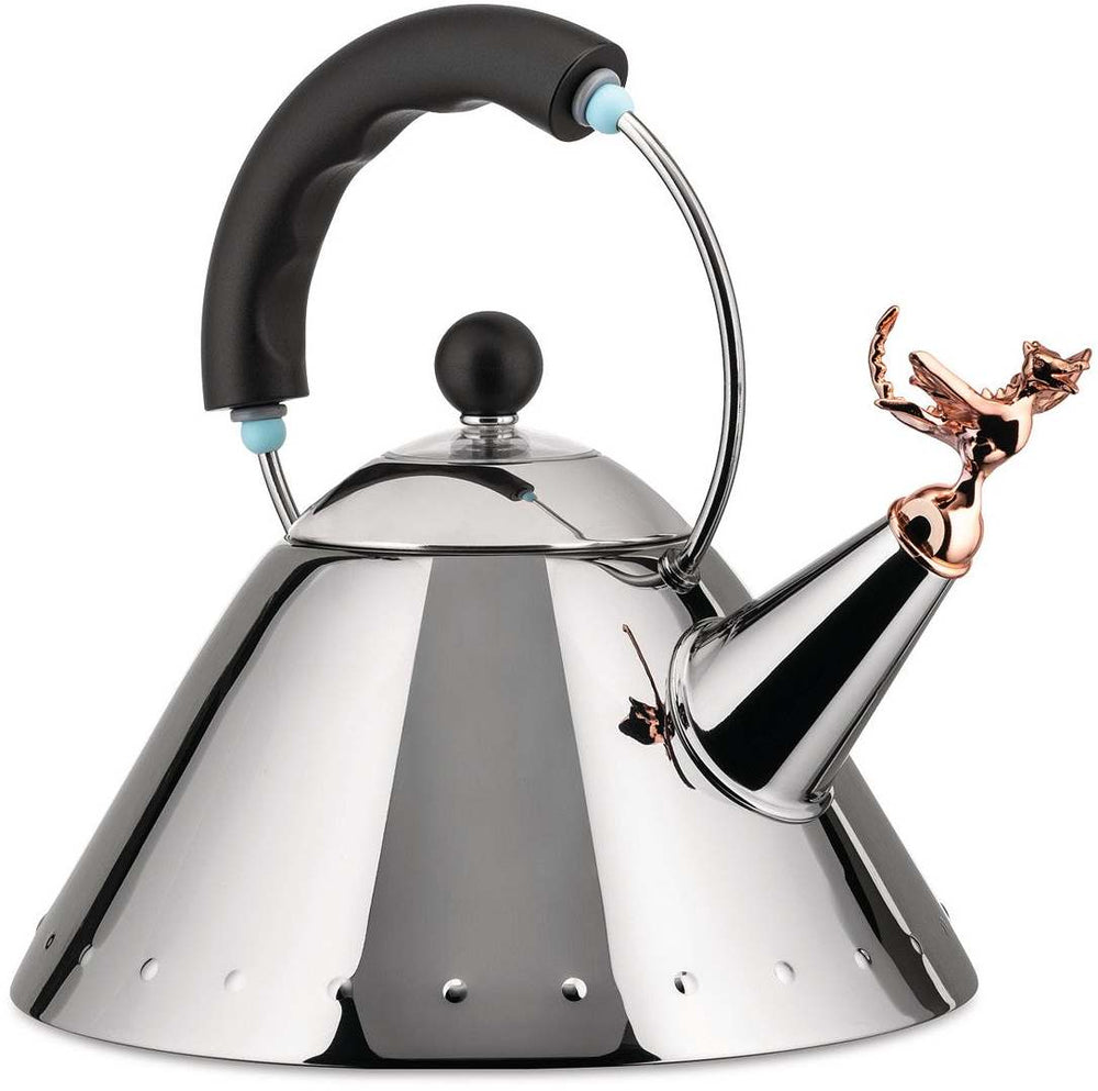 Alessi Flötenkessel Tea Rex - 9093REX B - Schwarz - 2 Liter - von Micheal Graves