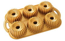 Nordic Ware Gugelhupf Backform Brilliance Bundtlette Pan Gold - 6 Stück