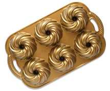 Nordic Ware Backform Swirl Bundtette Gold - 6 Stücke