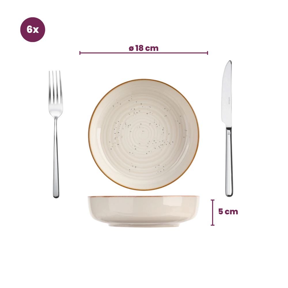 Cosy & Trendy Tiefe Teller Baltic Vanilla ø 18 cm - 6 Stück