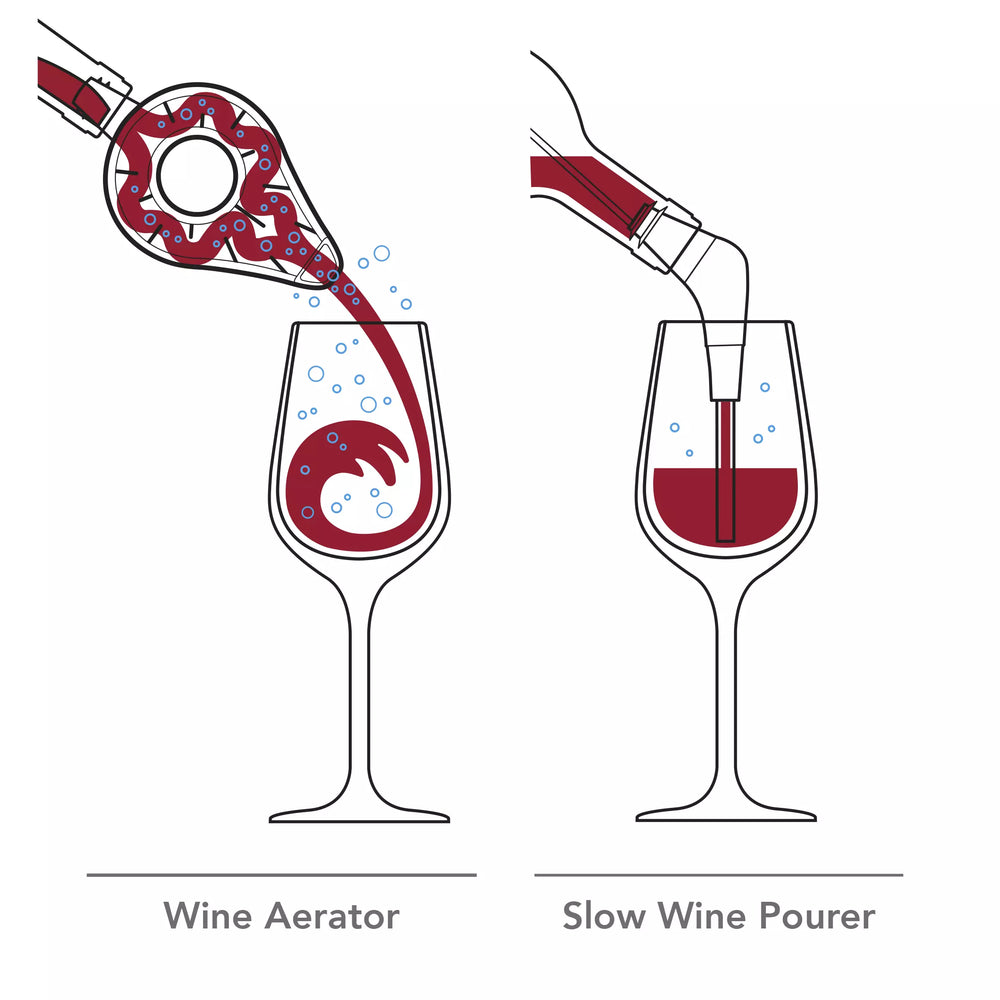 Vacu Vin Weinausgießer Slow Wine Pourer - Silber