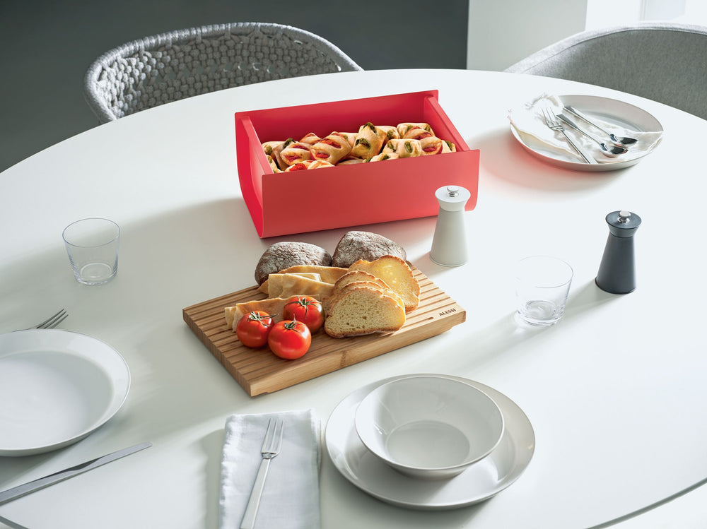 Alessi Brotkasten mit Schneidebrett Mattina - Rot - BG03 R - von Big-Game