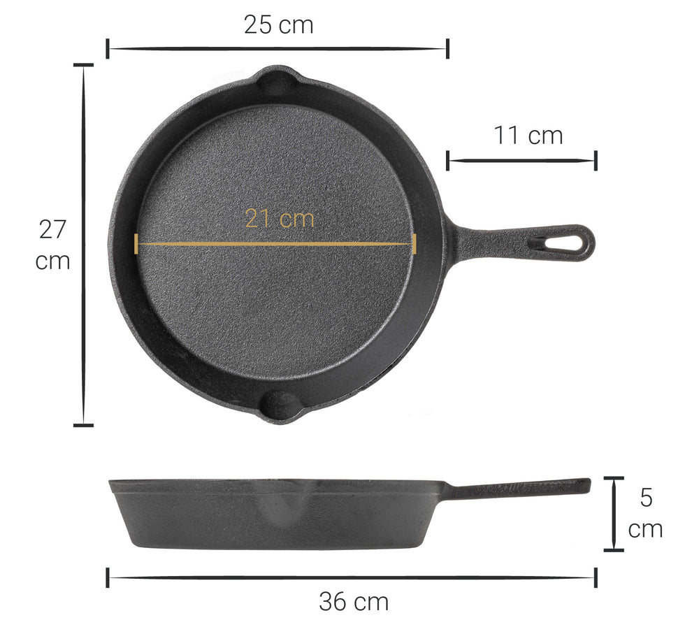 Blackwell Bratpfanne aus Gusseisen - ø 25 cm - Ohne Antihaftbeschichtung