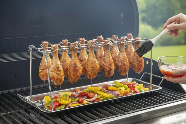 Cookinglife BBQ Hähnchenflügelhalter Fire & Flavour - Metall - Für 12 Stück Grillen