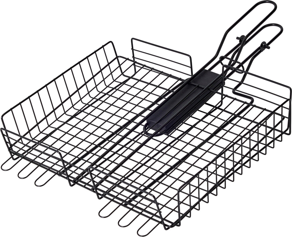 Cookinglife BBQ Grillkorb Fire & Flavour 41,5 x 31,5 x 6 cm - Antihaft Metall - Grillzubehör für Gemüse und Fleisch