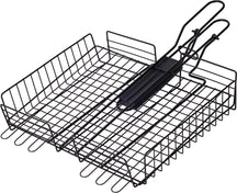 Cookinglife BBQ Grillkorb Fire & Flavour 41,5 x 31,5 x 6 cm - Antihaft Metall - Grillzubehör für Gemüse und Fleisch