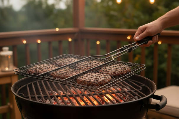 Cookinglife BBQ Hamburgergrill Fire & Flavour 32,5 x 22 cm - Antihaft Metall