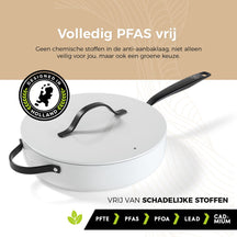 BE Living Kochtopf mit Deckel – Ø 28 cm – Keramik-Antihaftbeschichtung – PFAS-frei – Für alle Wärmequellen geeignet – Weiß