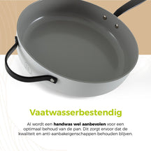 BE Living Kochtopf mit Deckel – Ø 28 cm – Keramik-Antihaftbeschichtung – PFAS-frei – Für alle Wärmequellen geeignet – Weiß